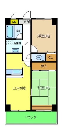 バルコニー南向き ベルローゼ浜寺 間取り